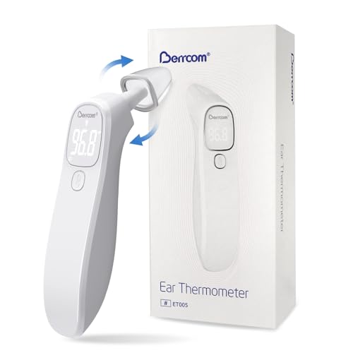 Berrcom 2-in-1 Forehead and Ear Thermometer with Magnetic Probe - Digital Infrared Thermometer for Adults & Babies, LED Display, 1s Reading, Auto Shut-Off