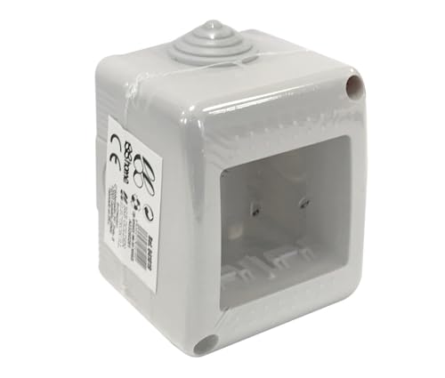 Caja de superficie de 2 módulos, material resistente, instalación fácil, ideal para conexiones eléctricas y distribución de energía.