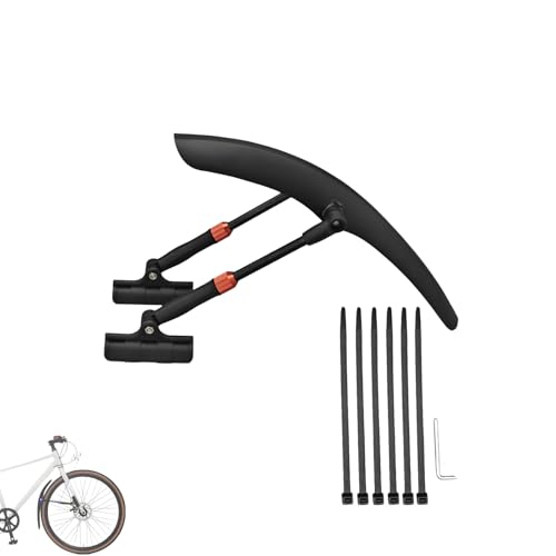 Adjustable Bike Fenders 700C with Light Bicycle Cycling Tire Front/Rear Mud Guards for Lightweight Mountain Road Bike (Front)