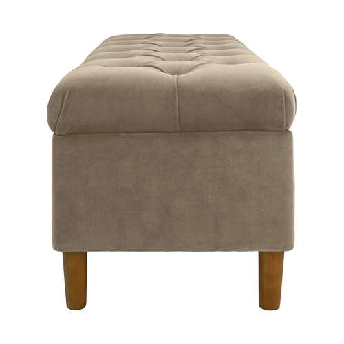 Image of HomePop 40 inch Ainsley Button Tufted Storage Bench - Fawn Velvet