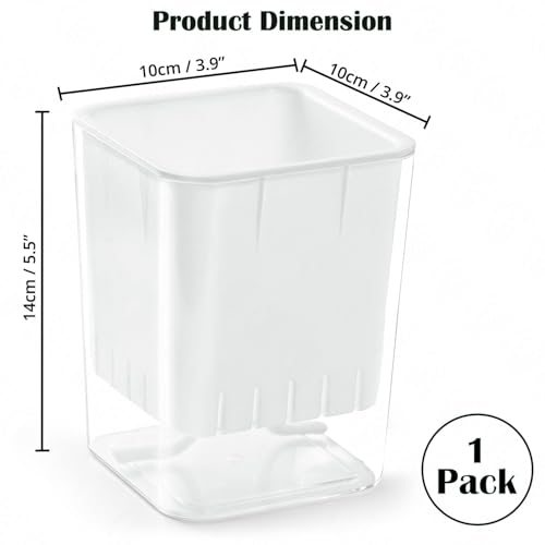 Image of ABOUT SPACE Peg Board Accessories Self Watering Pot - Floating Plant Pot | Indoor Plants Pots for Home, Office, Kitchen, Living Room - Only Planter Flower Pot (White-L 10 x B 10 x H 14 cm) - Large