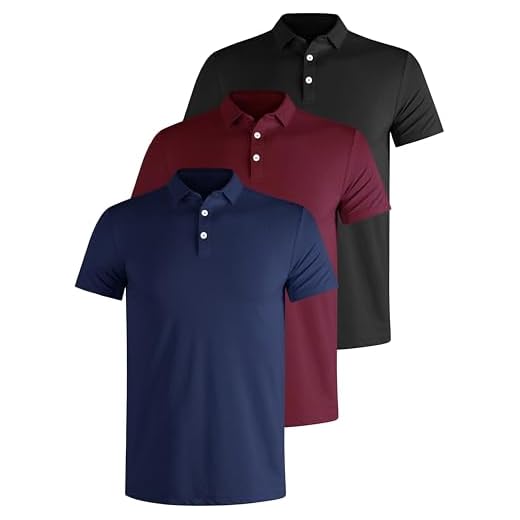 E-LIINJOYE 3 Pack Men's Casual Polo Shirts Breathable Cotton Pique Polos Tops Golf Work Shirts Short Sleeve Slim Fit，4XL，3P2