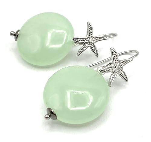 Boucles d'oreilles en argent 925 et jade vert naturel, bijoux artisanaux d'exception