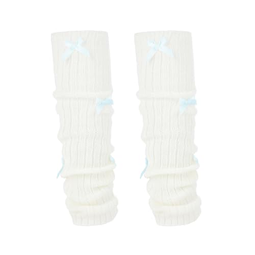 Image of Fashion Girl Knit Leg Warmers Harajuku Bow Decor Loose Socks Vintage Kawaii Leg Sleeves Lolita Socks