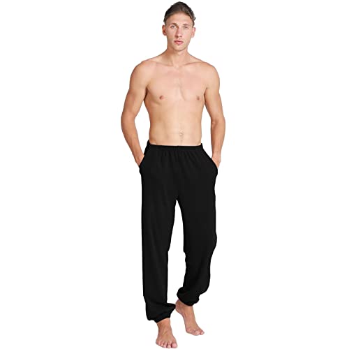 ANUFER Mens Winter Double-Sided Fluffy Thermal Trousers Stretchy Casual Lounge Pants Black SA5AP01 XXL