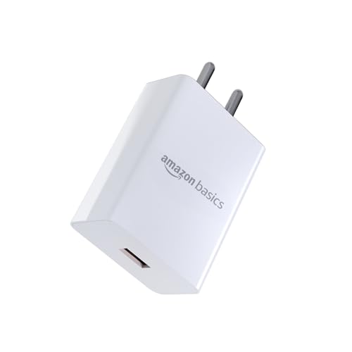 Image of Amazon Basics 18W Quick Charge 3.0 Wall Charger | USB Port | BIS Certified | Fast Mobile Charger for Android, TWS, Headphones & Power Banks, White