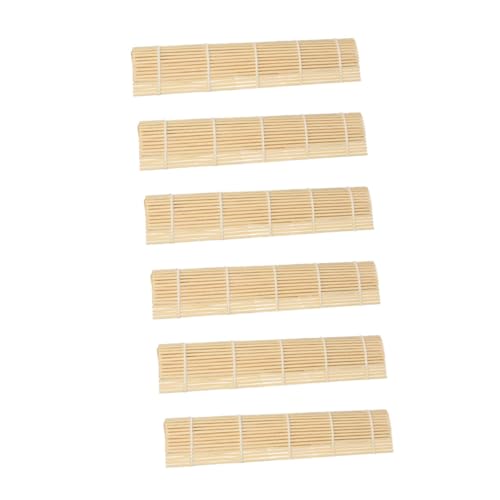 OSALADI Juego de 6 Esterillas de Bambú para Enrollar Sushi Tapete para Enrollar Arroz Utensilio para Hogar y Restaurante Herramienta Tradicional para Hacer Sushi