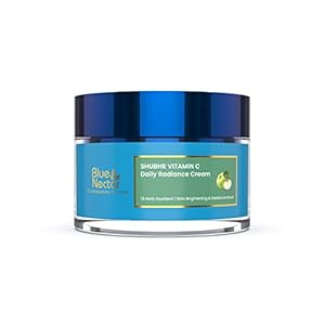 Blue Nectar Natural Vitamin C Face Cream for Glowing Skin, Dark Spot Removal Cream for Women with Green Apple and Almond Oil (13 Herbs, 50g)