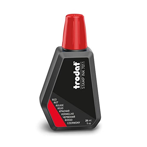 Trodat flacon d'encre Rouge 7011C pour recharger les tampons encreurs - 28 ml, encre à base d'eau...
