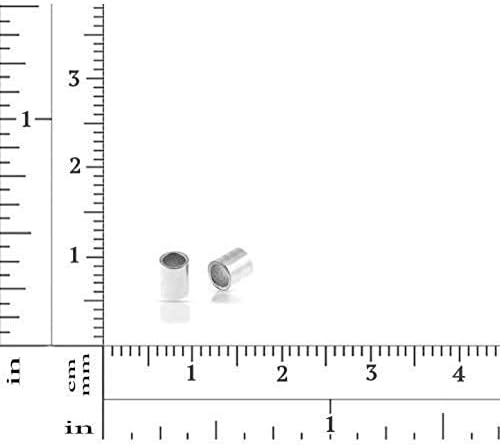 Sterling Silver 4x4mm Crimp Beads (ID 3.5mm) - 50Pcs (11612)/1