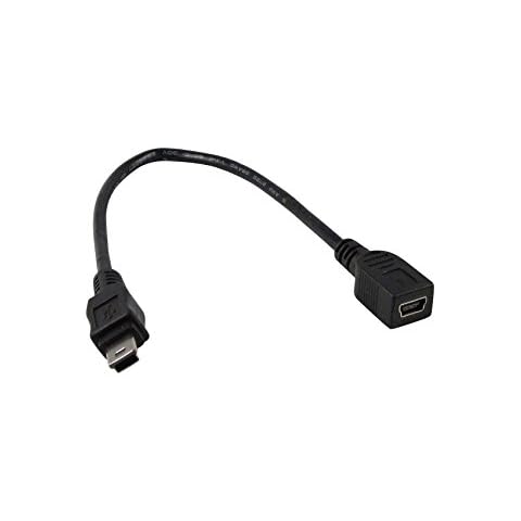 YCS Basics Black 6 Inch USB 2.0 USB Mini B Male to USB Mini B Female Cable Cover