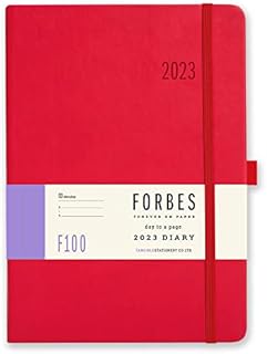 Forbes Classic 2023 Diary - A5 Page a Day Diary - Soft Touch - Red