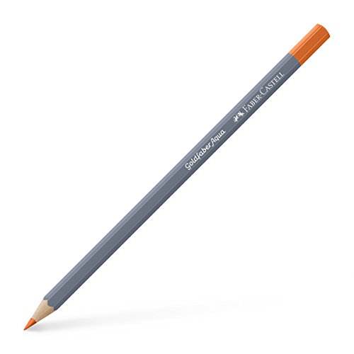 Crayon aquarellable Faber-Castell Goldfaber 115 orange cadmium foncé pour carnets de voyage