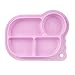 Winnfy Talerz do samodzielnego karmienia, dzielone naczynie i miska dla dziecka, silikonowy uchwyt, talerz ssący, talerz dzielony, można myć w zmywarce, czerwony, fioletowy, pomarańczowy