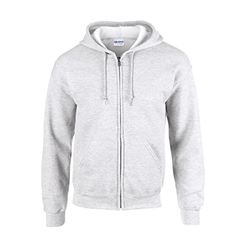 Gildan Heavy Blendâ Full Zip Hooded Sweatshirt Sweatshirt, Ash Grey, M Unisex Adult, Ash Grey, M