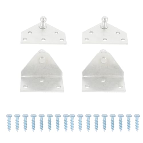 Gutol 4 Stück Universal-Kugelbolzen-Montagehalterung breit für Gasdruckfederstütze silber