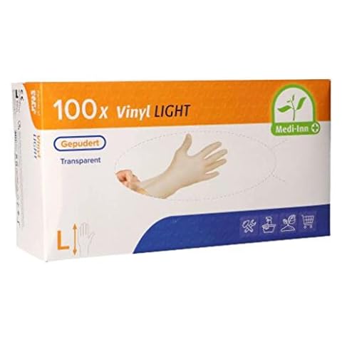 Medi-Inn+ Vinyl Light Einmalhandschuhe gepudert transparent Cover