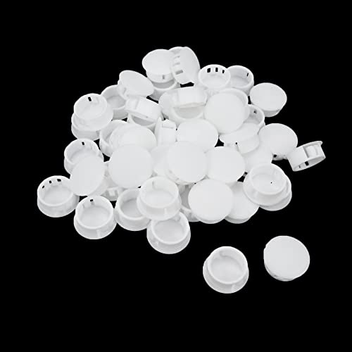 Image of Coshar 50pcs 20mm Locking Hole Plugs 4 /5-Inches Plastic Panel Hole Cover, Fit for 20mm Holes, White