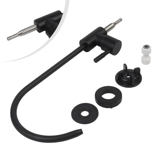 Gdfnmogo Grifo de acero inoxidable para sistemas de ósmosis inversa - Grifo purificador roscado G1/4 con cartucho de cerámica, acabado negro pulido, individual