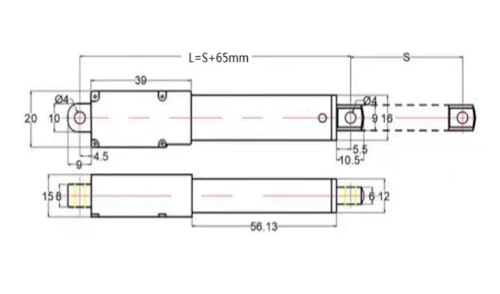 Image of TAUREN Linear Actuator Stroke Length 12V 20MM 30N 30MM /S TM-11