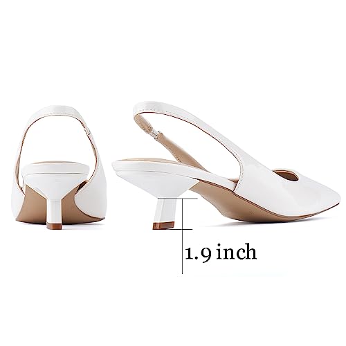 Image of JENN ARDOR Slingback Heels for Women Low Heels Dress Shoes Kitten Pumps Dressy Heeled Sandals Wide Width Fashion Casual Shoes