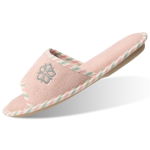 Men Women's House Slippers Memory Foam Cozy Spa Thong Flip Flops Indoor Slippers Velvet Lining Lightweight Open Toe Room Sandals for All Season US7-122