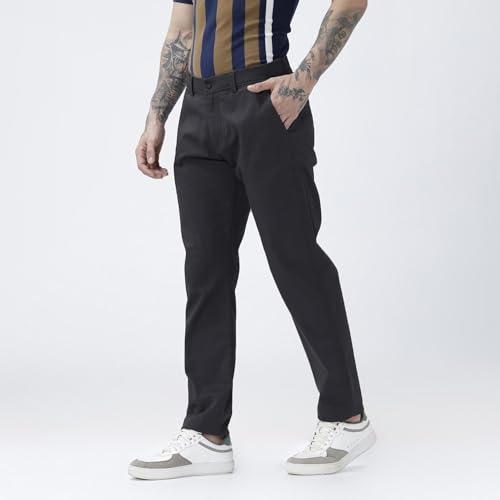 Image of BASICS Premium Cotton Stretch Formal Trousers for Men | Office Pants