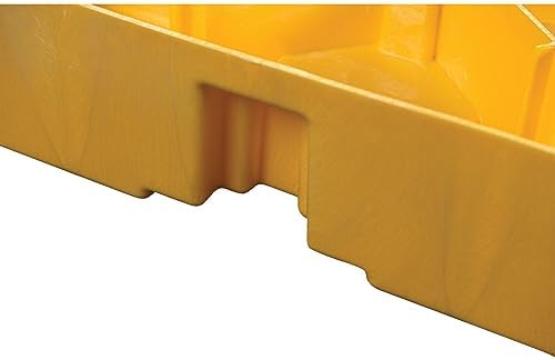 Eagle 8 Drum Spill Platform with Forklift Pockets, 103.5"x51.5"x6.5", 121 Gallon Sump, 10,000 lbs. Load Capacity Containment Tray, Made in USA, Yellow, 1688
