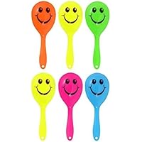 Pack of 6 Children Mini Smiley Maracas Toy