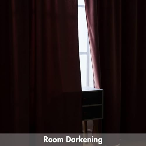 Image of MIULEE Dusty Rose Pink Blackout Velvet Curtains 102 Inch Long 52 inchx102 inch | Luxurious Bedroom Living Room Decor, Room Darkening, Thermal Insulated, Rod Pocket Design, Super Soft Fabric, Extra Long