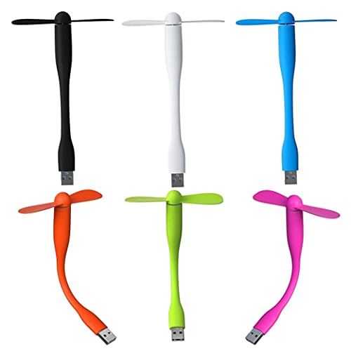 6 Pack Mini USB Fans,Portable Fan, Flexible Neck Cooling Fan, Quiet Travel Fan, Personal Portable Pocket Fan, Power Bank/Notebook/Laptop/Computer USB Desk Fan(color) Usb Desk Fan Silent Powerful Fan U