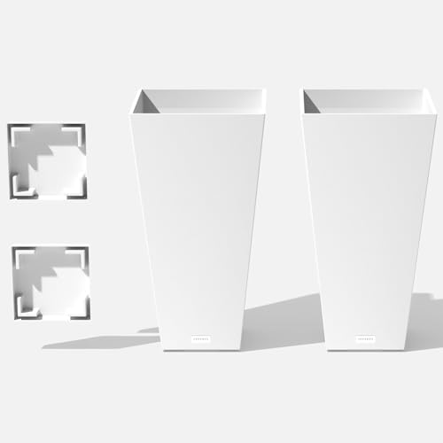Image of Veradek Pure Series Taper Planter & Drip Tray - Tapered Planter with Shelf