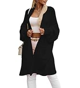 Pink Queen Oversized Long Cardigan for Women Trendy Fall Casual Open Front Long Sleeve Cable Chun...
