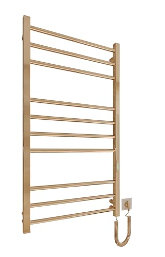 Elna - Radiador de toallas para mujer (147 W, 1005 x 530 mm, calefactor de diseño para bienestar y belleza, con temporizador, termostato y eco IP44, acero inoxidable, montaje