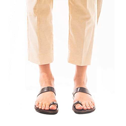 Eden - Leather Toe Ring Minimalist Sandal - Womens Sandals4