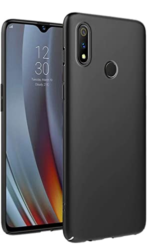 Image of Mobile Back Cover Case for Oppo Realme 3 Pro (Silicone Case|CameraProtection|Black SC1510)