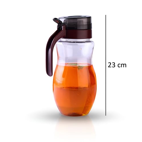 Image of Oblivion Oil Plastic Bottle Dispenser With Lid Clear Drip Free Spout Controlled - Oil Dispenser for Cooking, Easy Flow and Vinegar Bottle - Pourer Liquid Dispenser Transparent & Unbreakable (1 Ltr)