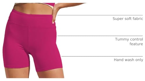 Image of FULLSOFT High Waisted Biker Shorts for Women-5 inch Tummy Control Fitness Athletic Workout Running Yoga Gym Shorts