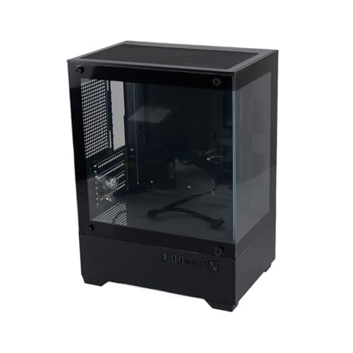 Gabinete de computadora EWAIDI Mid Tower Micro-ATX en aluminio con vidrio templado color blanco miniatura 2