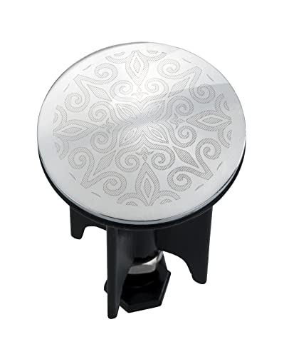 WENKO Pluggy XL Waschbeckenstöpsel Keep Calm – Extra Großer Design-Stopfen Aus Messing & Kunststoff