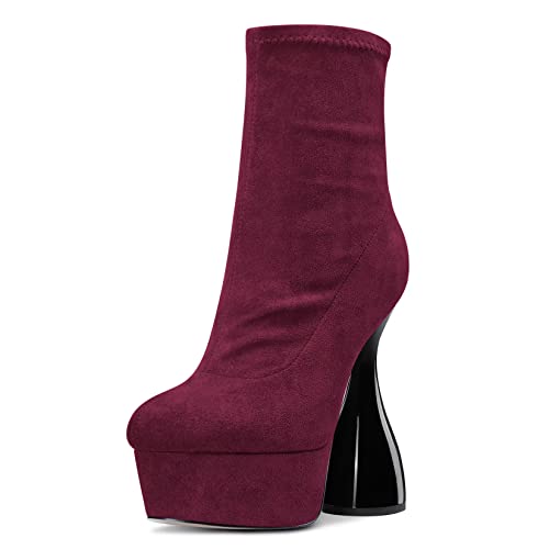 Bottines à talon haut 15 cm avec zip et bout rond assurant confort et stabilité