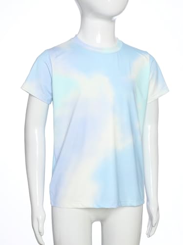 TiaoBug Kids Athletic Shirts Tie-dye Print Moisture-Wicking Tees Short Sleeve Quick-Dry Jogging Sports Top3