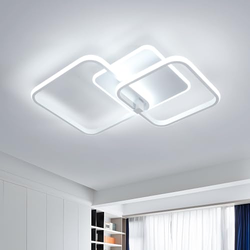 Plafonnier LED moderne 52CM en aluminium blanc avec flux ultra puissant 4500LM