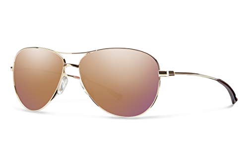 Smith Optics Langley Carbonic Polarized Sunglasses, Gold / Rose Gold Mirror, Smith Optics Langley Carbonic Sunglasses