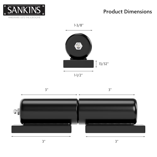 Charnières de portail robustes de 17,8 cm en acier noir pour extérieur