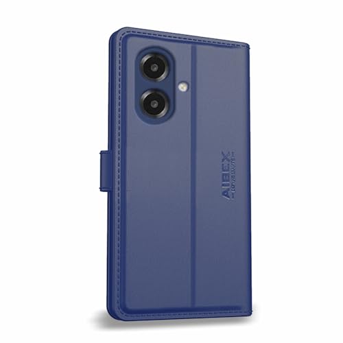 Image of AIBEX Compatible for Samsung A07 4G / Samsung M07 4G / Samsung F07 4G Flip Cover Leather Finish | Inside TPU with Card Pockets | Wallet Stand | Complete Protection Flip Case Blue