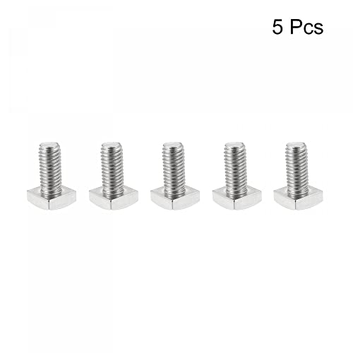 Image of uxcell Square Head Bolt, 5pcs M8x16mm Fully Thread 304 Stainless Steel Grade C Square Machine Screws