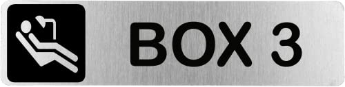 Becral® - Señal de acero inoxidable adhesiva BOX 3 | Placa puerta | Señal informativa | Cartel Clínica Dental 200X50mm