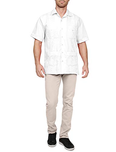 NE PEOPLE Men's Short Sleeve Cuban Guayabera Button Down Shirts Top S-4XL4