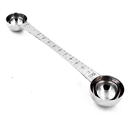 CoaGu Dual-Measure Coffee Scoop Set: 1 Tsp (5ml) & 1 Tbsp (15ml) Long-Handled Stainless Steel Scoops for Precise Coffee and Baking Measurements
